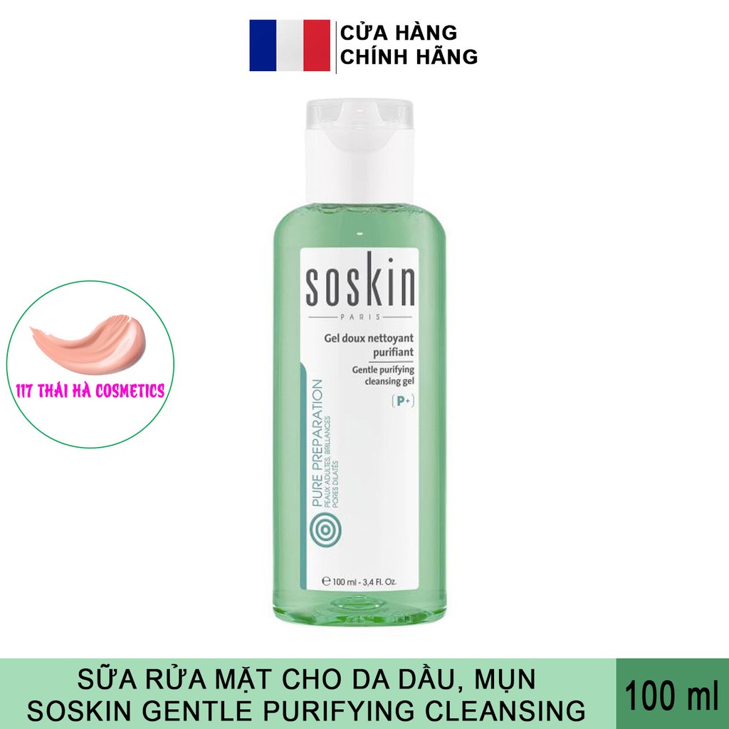 Sữa rửa mặt ngừa mụn Soskin Gentle Purifying Cleansing Gel 100ml