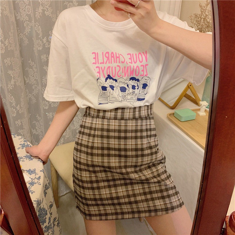 Chân váy chữ A cạp cao dáng suông ôm gọn phong cách Hàn Quốc | BigBuy360 - bigbuy360.vn