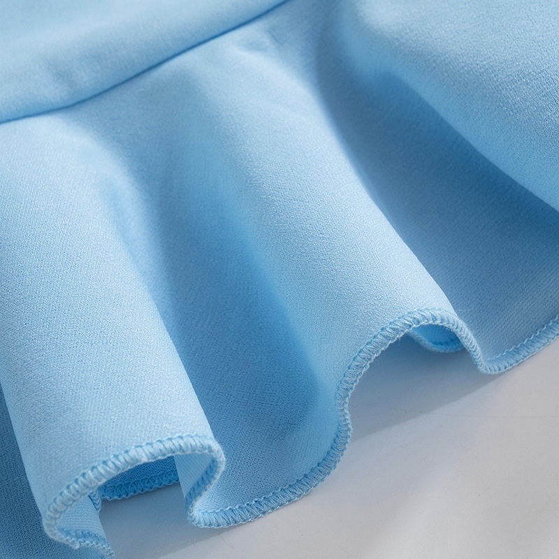 DUNEA Đầm ngắn hở lưng phối bèo đơn giản quyến rũ thời trang cho nữ