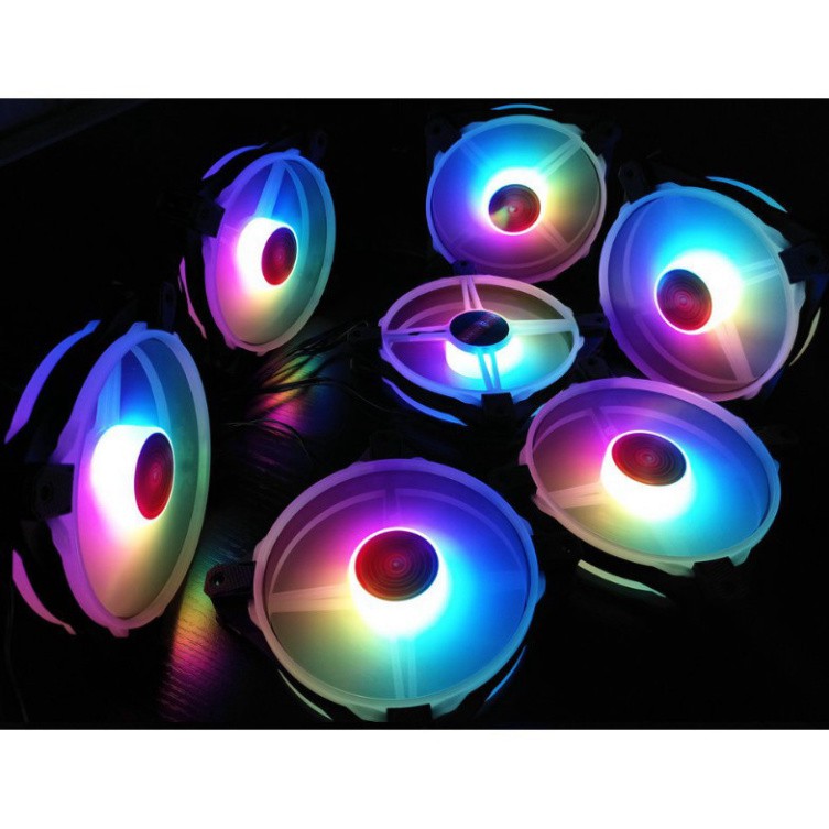 VH0H Quạt Tản Nhiệt, Fan Led RGB Coolmoon V5 - Đồng Bộ Hub Coolmoon 8 BA9