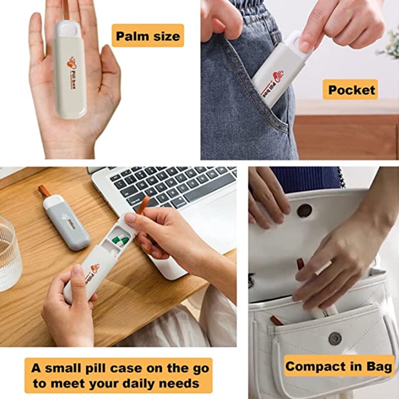 1 Hộp Đựng Thuốc 3 Ngăn Chống Thấm Nước Có Tay Cầm Tiện Dụng Mang Theo Du Lịch