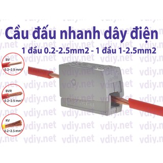 Cầu đấu dây 2.5mm2 25A nối dây đơn lõi và đa lõi