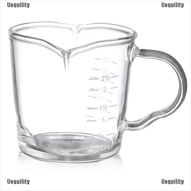 [Uequility] 2 Pack 70ml Espresso Measuring Glass Double Spouts Measuring Cups Espresso Shot