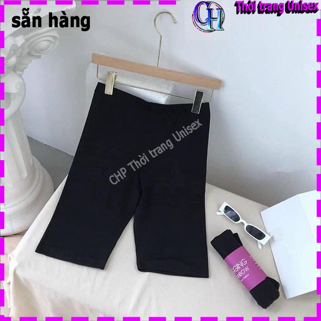 XẢ HÀNG  Quần Legging Ngố Nữ Thun Đen - Short Đùi Lững Lưng Thun Tập Gym Thể Thao Mặc Váy đẹp rẻ