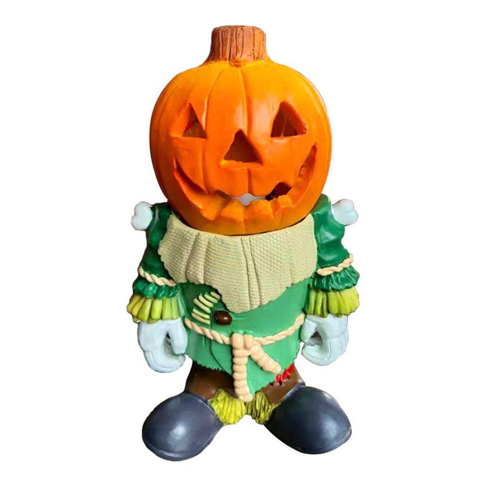 KENT1 Pumpkin Knight Light Halloween Landscape Sculpture Statue Garden Ornament