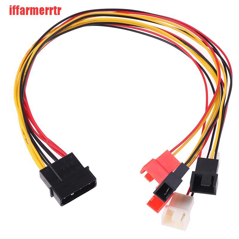 {iffarmerrtr}4Pin Molex to 3Pin Fan Power Cable Adapter Connector 12V 7V 5V Cooling Fan Cable LKZ