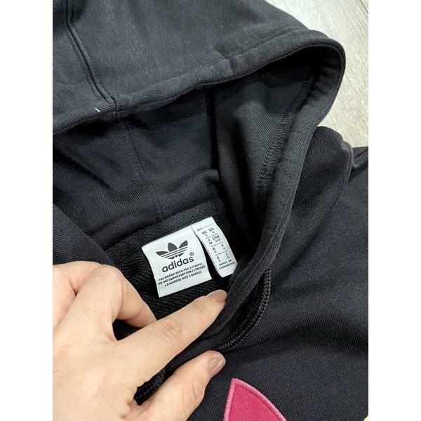 Áo Nỉ Adidas Originals adicolor cropped hoodie in black