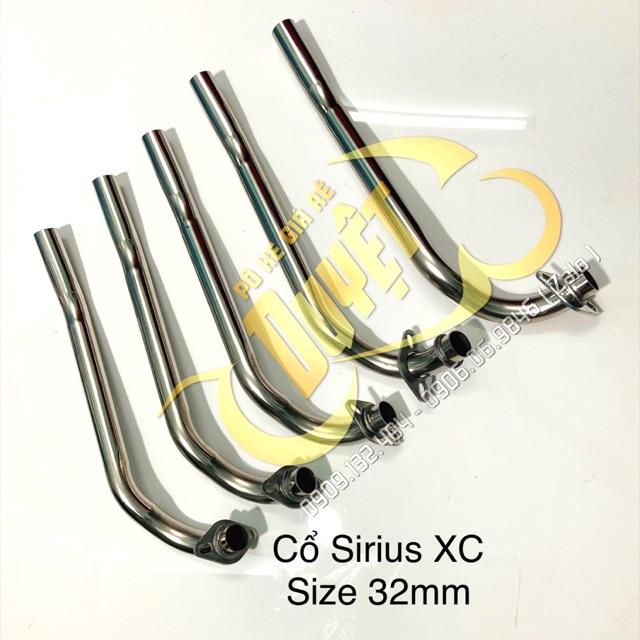 Cổ pô Sirius Xăng Cơ 32mm [VIDEO THẬT] thay inox [GIÁ SỈ]