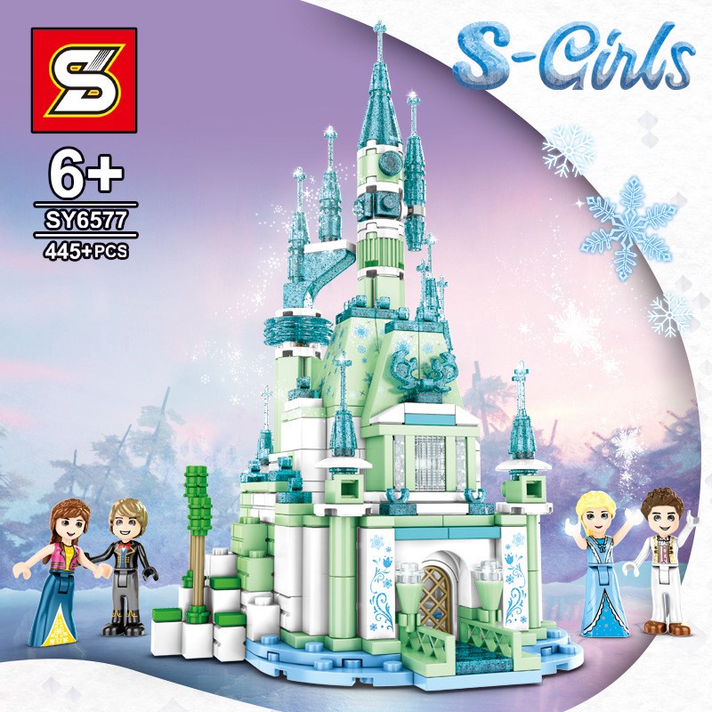 Lego Lắp ghép lâu đài Nữ hoàng công chúa băng giá SY6577/445 chi tiết cho bé gái Friends