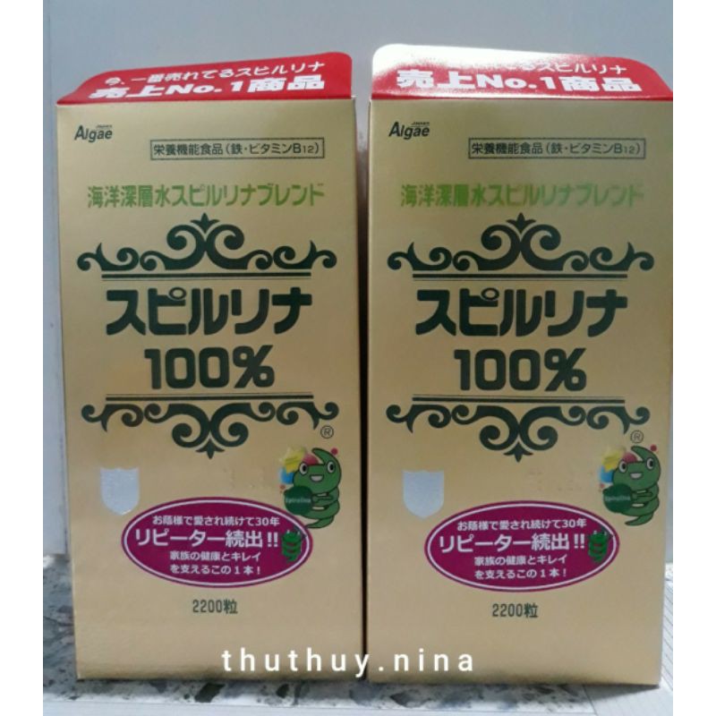 Tảo xoắn Nhật Spirulina 2200 viên Cho Ba Mẹ Cửa Sổ Vàng