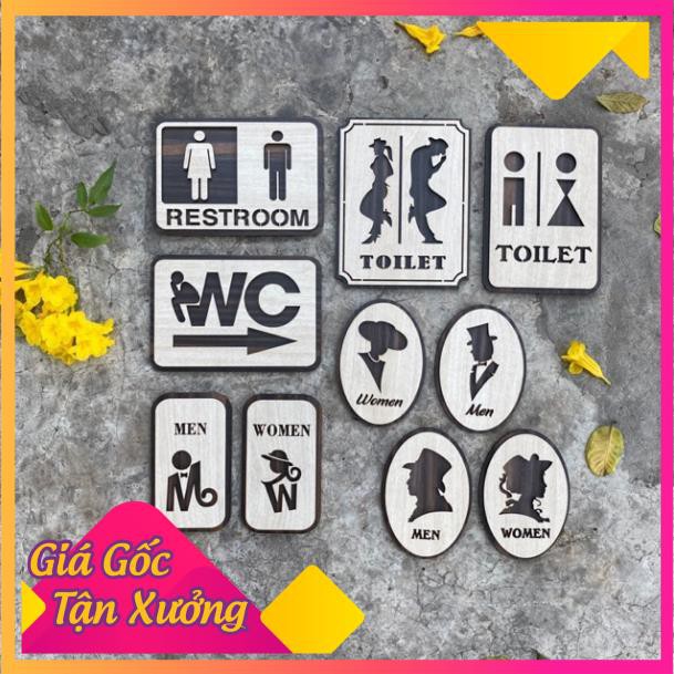 [Mẫu Hot Giá Gốc] Bảng toilet chỉ dẫn nhà vệ sinh WC nam nữ bằng Gỗ