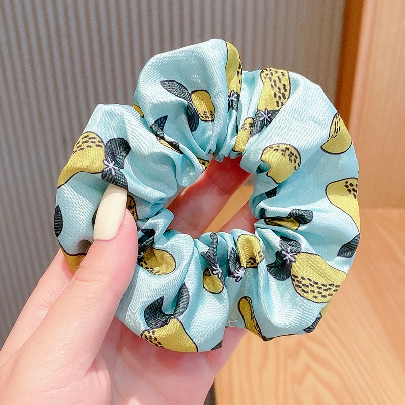 Dây Buộc Tóc Vải Voan Dệt Kim Phối Ren Họa Tiết Hoa Thời Trang Thanh Lịch