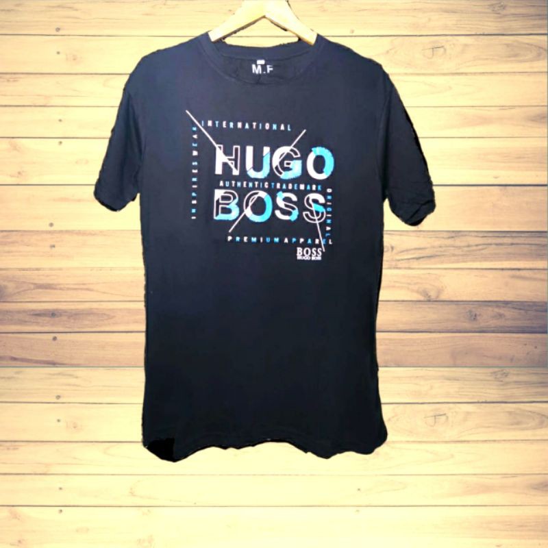 Áo Thun In Chữ Distro Hugo Boss Cá Tính Cho Nam