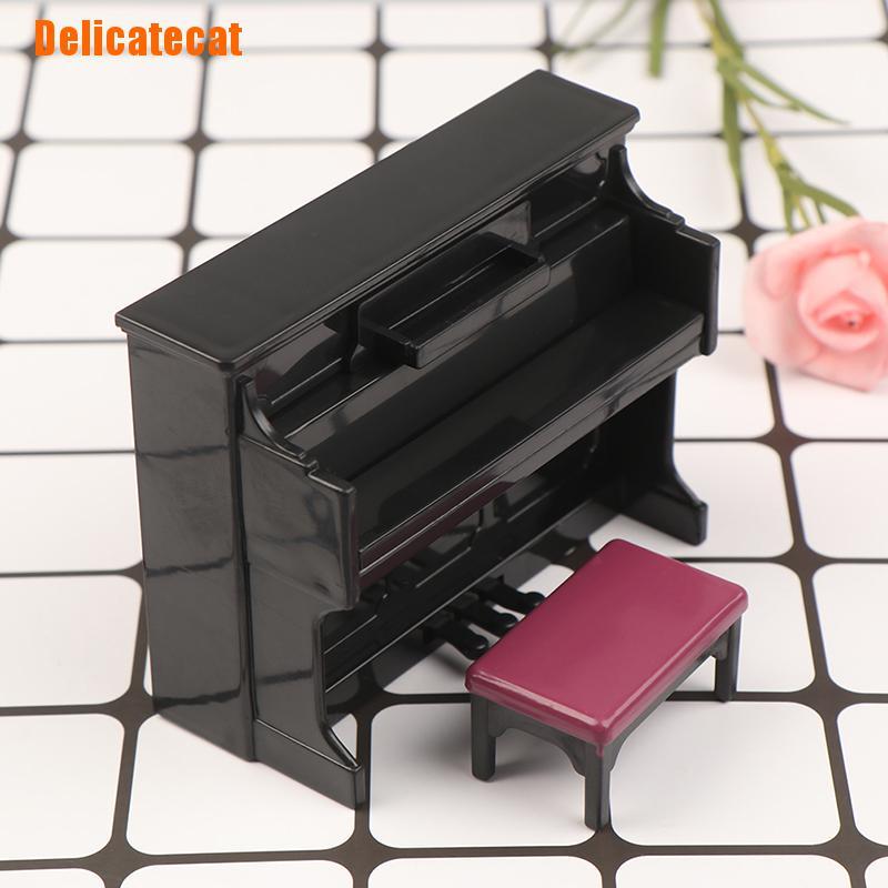 Mô hình đàn piano và mô hình ghế mini tỉ lệ 1:12 trang trí nhà búp bê