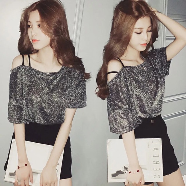 Áo trễ vai kim tuyến