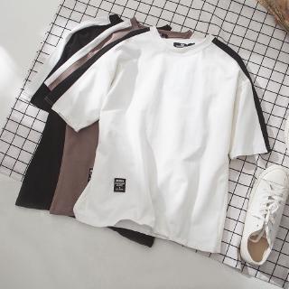 Korean Style Men's Oversize Unisex Half Sleeve T-Shirts In Plain White Brown Black For Matching Couples
