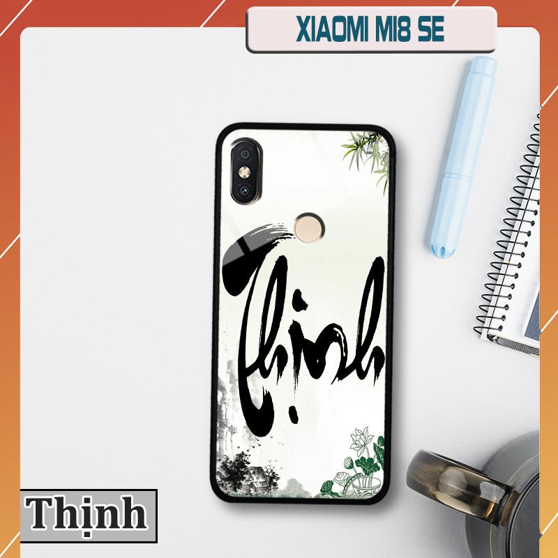 Ốp lưng kính 3D Xiaomi Mi 8 SE-chữ thư pháp ý nghĩa