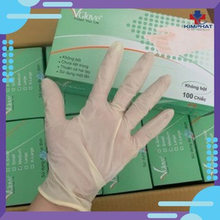 Găng Tay Y Tế Vglove Không Bột Đủ Size [ Hộp 50 Đôi ]