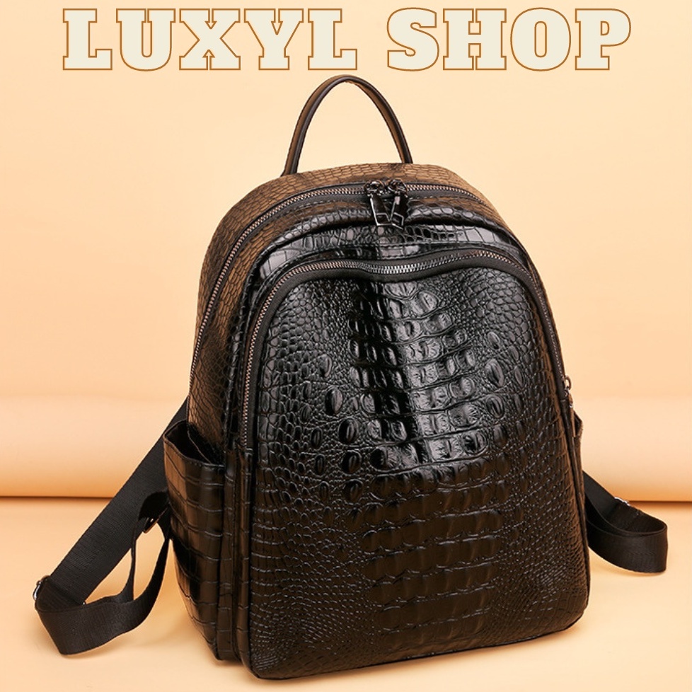 Balo Nữ Da Cá Sấu Phong Cách Thời Trang Âu Mỹ, Balo Nữ Du Lịch Ngoài Trời Thương Hiệu LUXYL BL018