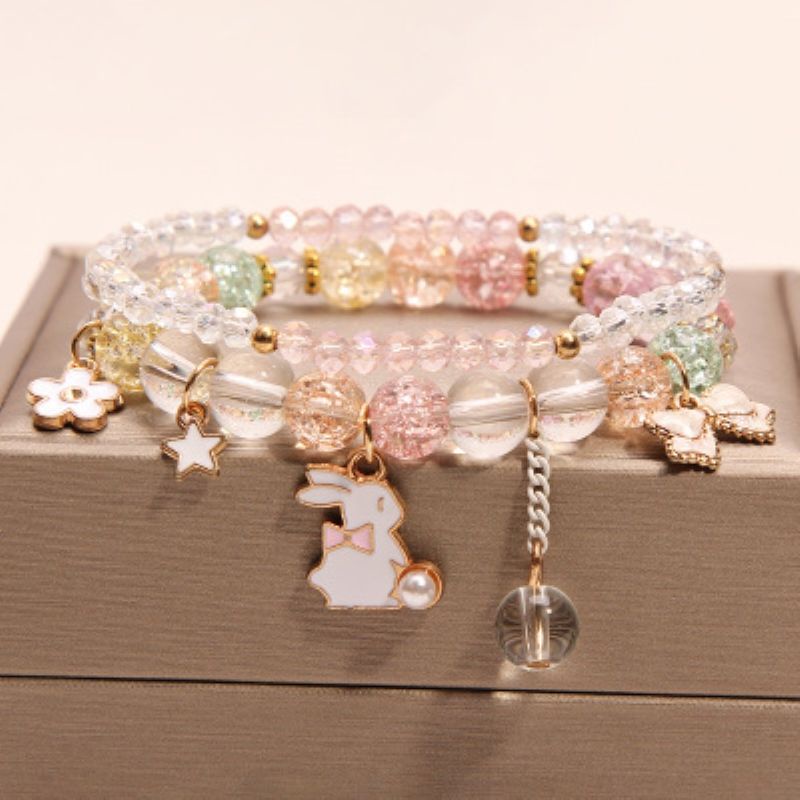 Vòng Tay Xâu Hạt Pha Lê Kiểu Công Chúa Dễ Thương Cho Bé Gái