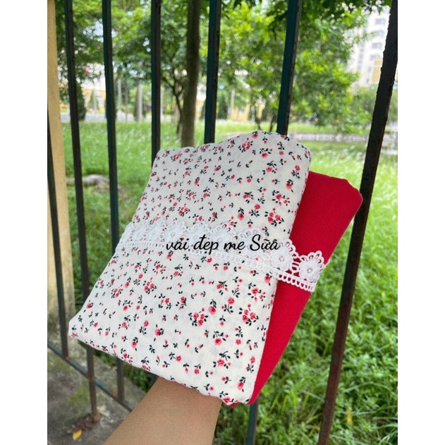 vải thô đũi cara hoa hồng 100% cotton mát mềm