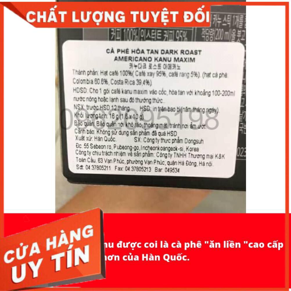 CÀ PHÊ HÒA TAN DARKROAST AMERICANO KANU MAXIM HÀN QUỐC HỘP 16G | BigBuy360 - bigbuy360.vn