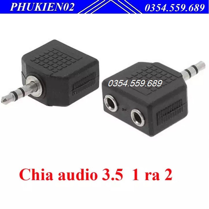 Đầu Chia Jack 3.5 Chuẩn Từ 1 Cổng Ra 2 Cổng