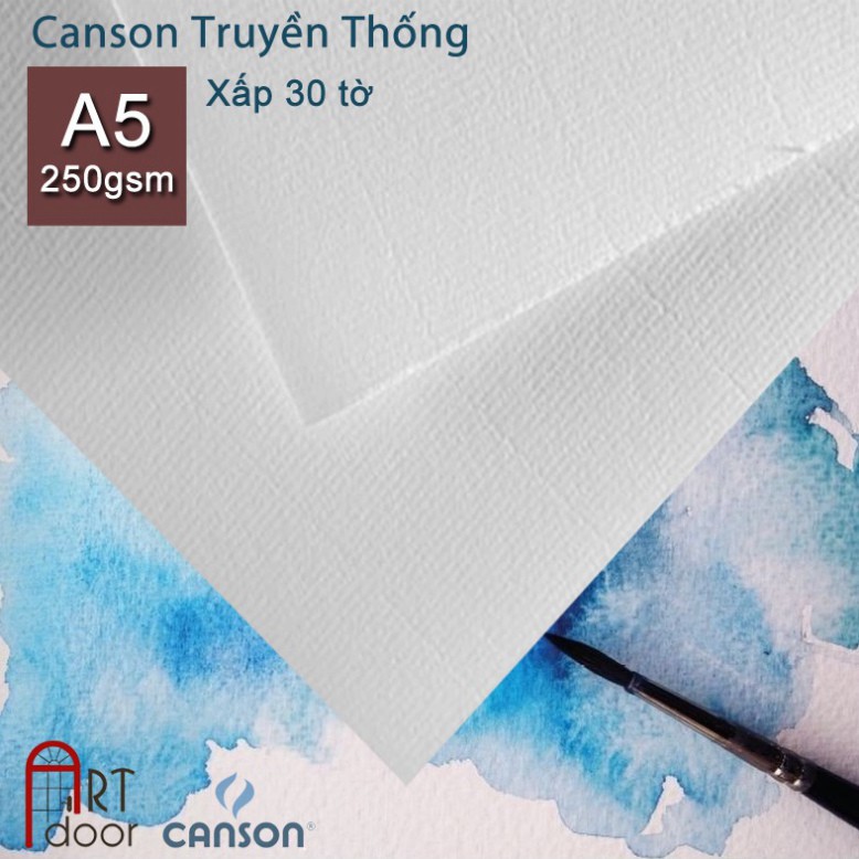 [G08] [ARTDOOR] Giấy vẽ màu nước Canson TRUYỀN THỐNG 250gsm(Vân Ngang, Dày) S024