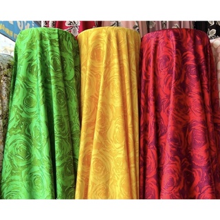 Vải lụa satin hoa hồng đỏ