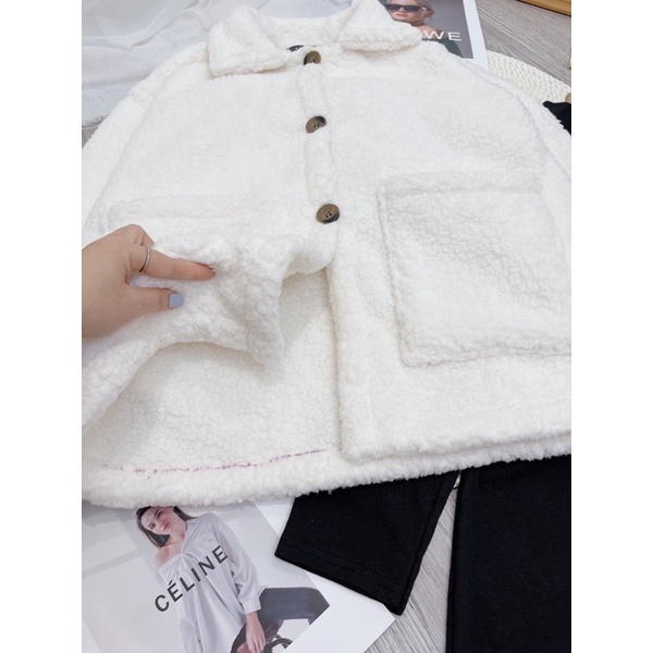 Set Jacket Bông Váy Bozip L.Y Store Nữ  🌸 Bộ áo khoác bông trắng kèm đầm body đen tiểu thư🌸