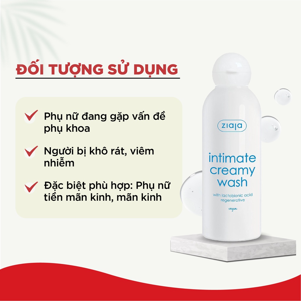 Dung dịch vệ sinh phụ nữ Intimate Ziaja bổ sung Lactobionic Acid ngăn ngừa lão hóa, gia tăng độ đàn hồi 200ml