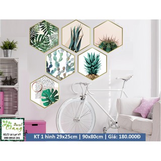 Decal Tranh lục giác Tropical