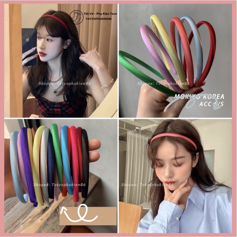 Bờm tóc hàn quốc ❤️SALE❤️ Bờm tóc cute -cho bé tết trơn vải lụa nhiều màu xinh xắn Phụ kiện tóc
