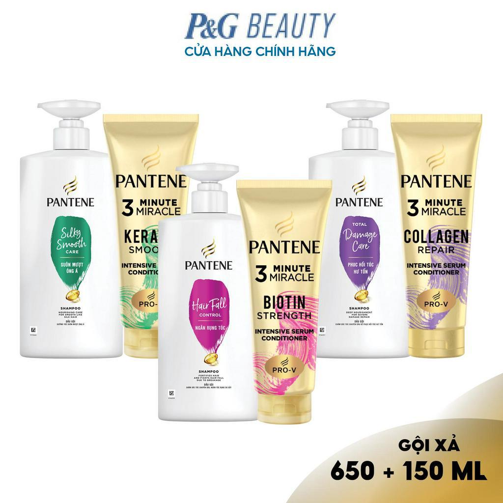 Bộ Dầu gội Pantene 650ML & Kem xả 3 phút diệu kỳ 150ML