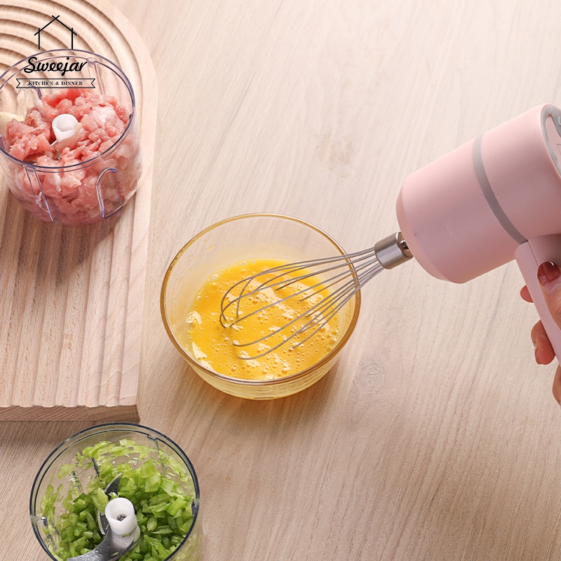 SWEEJAR Máy Nghiền Rau Củ/Gừng/Thịt/Trứng Đa Năng Có 2 Đầu Đánh Trứng
