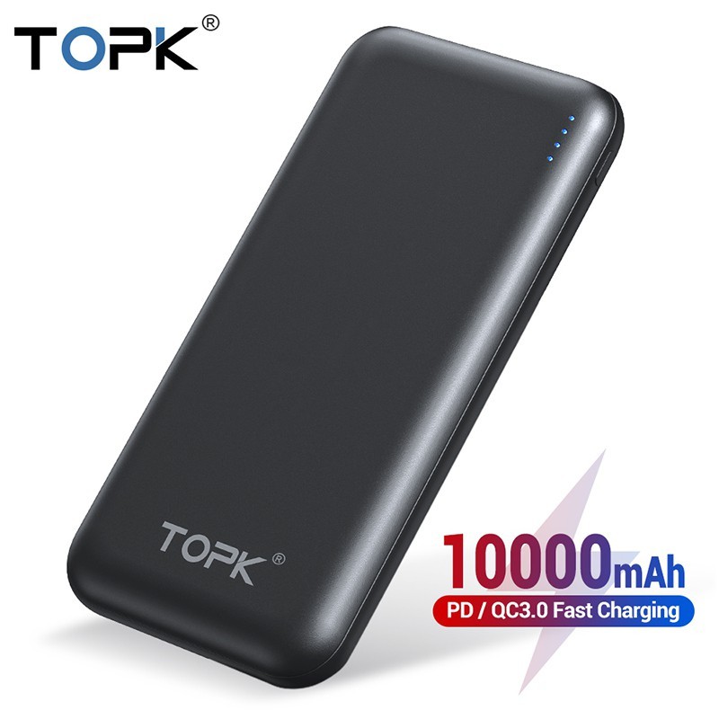 Pin Sạc Dự Phòng TOPK 1000mAh 2 cổng USB Sạc Nhanh
