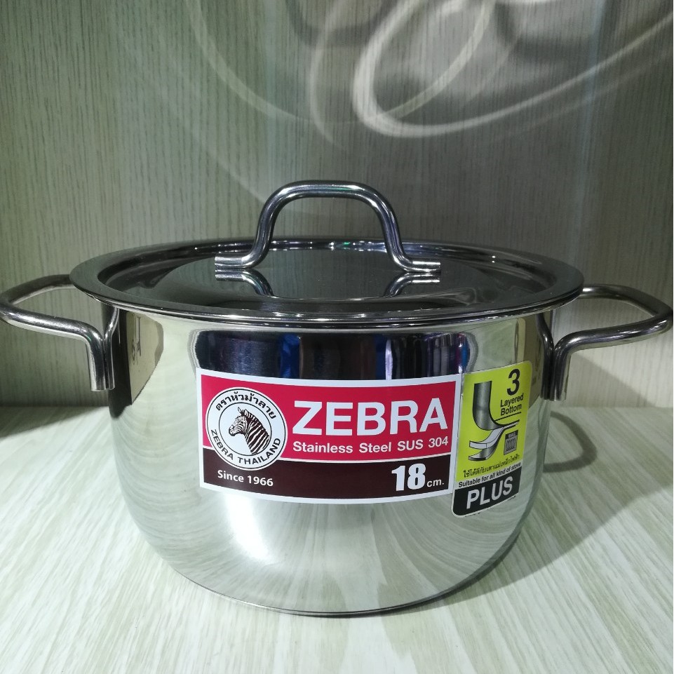 Nồi inox zebra Extreme Infinity Inox 3 đáy nắp phẳng (2,5l) 18cm-162286