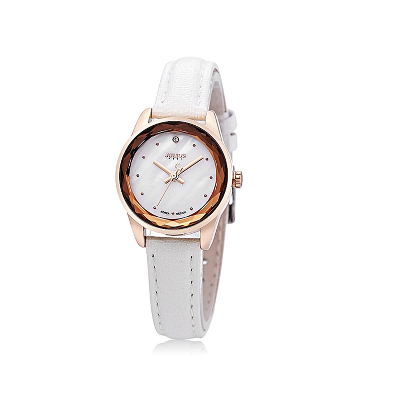 Đồng Hồ Nữ JA-723B Julius Hàn Quốc Dây Da (Trắng)