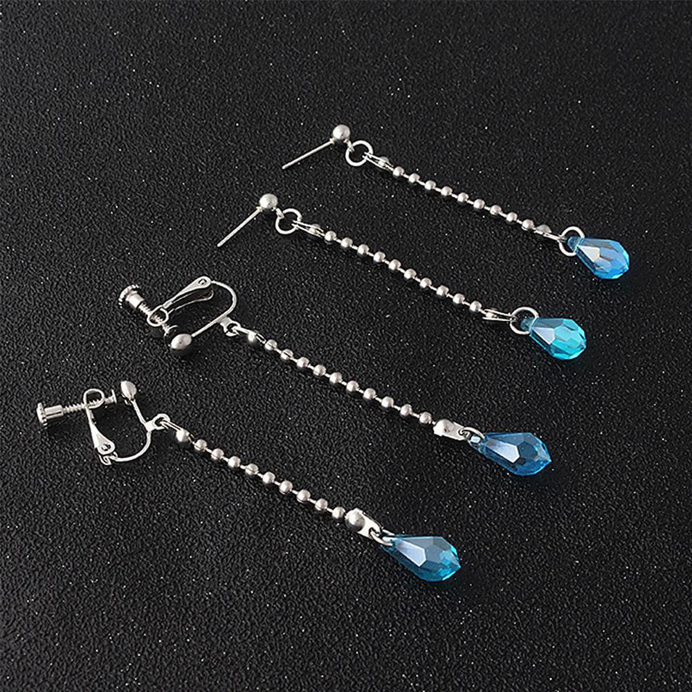 Needway Khuyên Tai Hóa Trang HUNTER x HUNTER Bằng Thép Không Gỉ Hình Trái Tim Giọt Nước Màu Xanh Dương Hồng