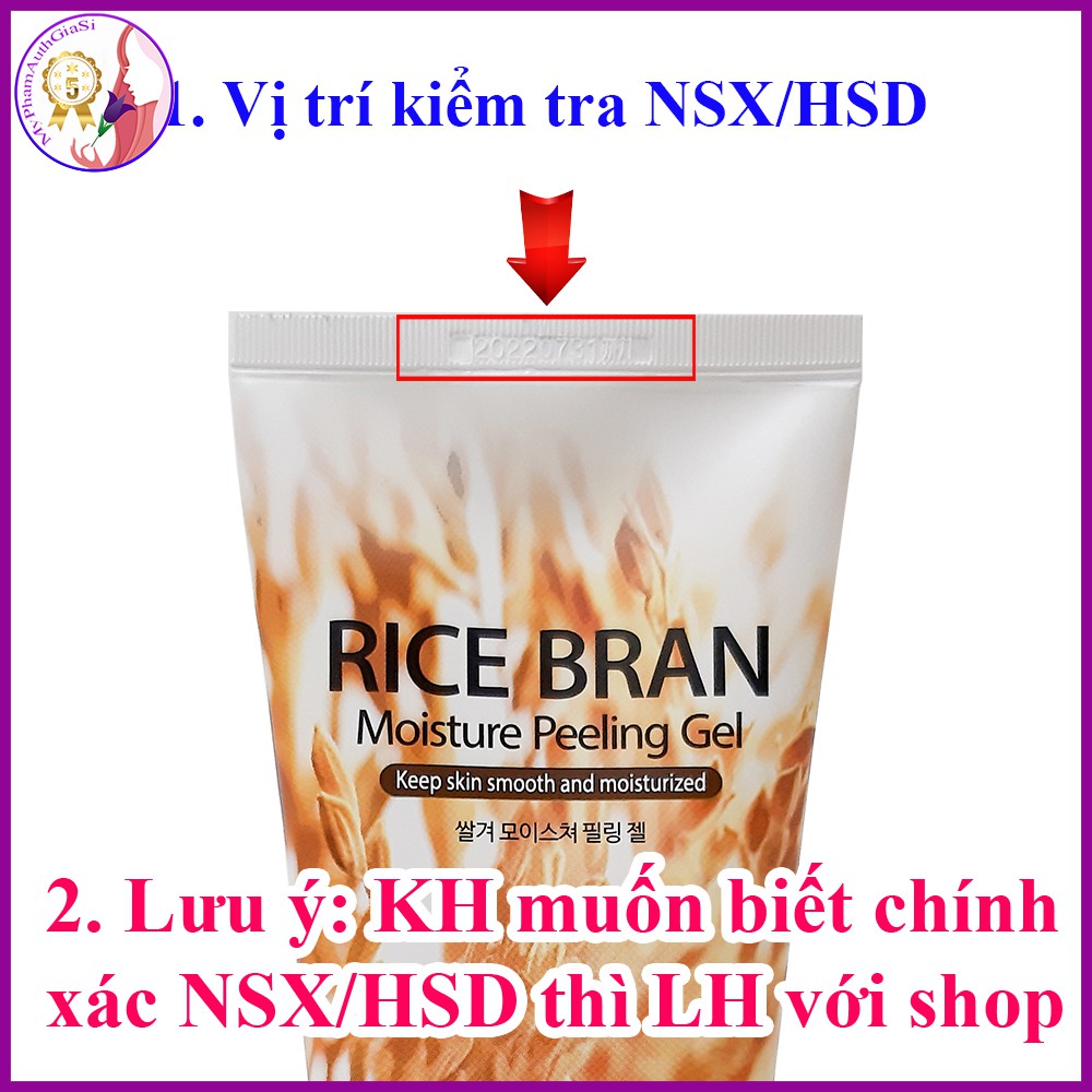 Tẩy tế bào chết 3W Clinic chiết xuất từ gạo làm sáng da và chống lão hóa 180ml Hàn Quốc