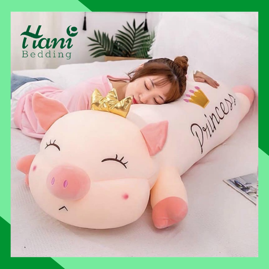 gấu bông heo vương miệng thú bông đáng yêu gối ôm cho bé màu hồng cao cấp siêu to khổng lồ kích thước 90cm-1m1-1m4