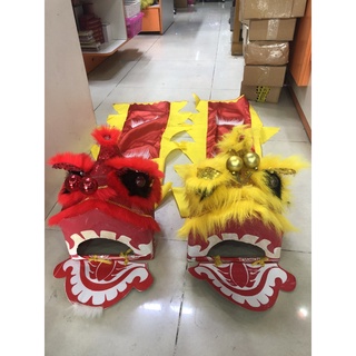 Đầu lân, đầu sư tử Sài gòn giá rẻ có đèn kèm đuôi, mắt nháy sáng cho bé chơi trung thu, trang trí Lễ Tết