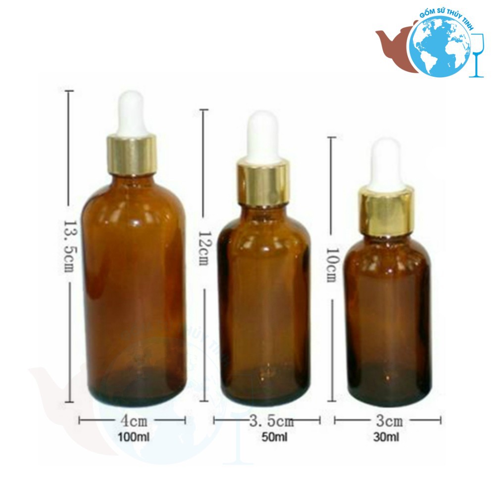 10 Chai Thủy Tinh 20ml Đựng Tinh Dầu Bóp Giọt