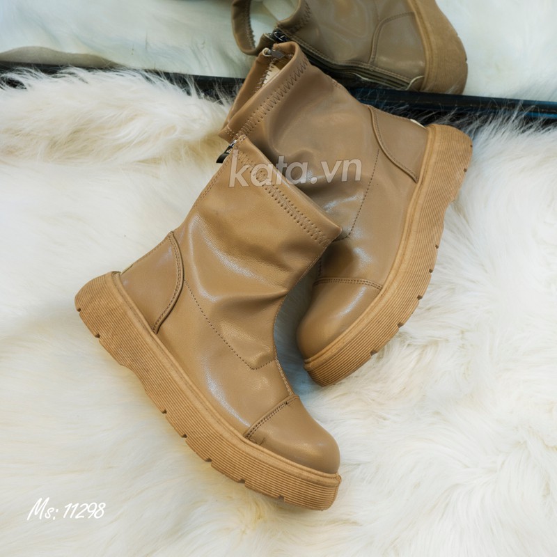 Giày boots da cổ cao nữ 11296