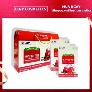 Nước ép lựu nguyên chất 💖FREESHIP💖Hộp 21 gói nước ép lựu PREMIUM hàn quốc CHÍNH HÃNG LIXU655