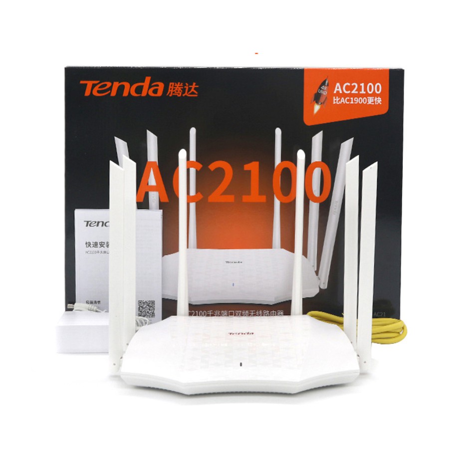 Bộ phát wifi 2 băng tần AC2100M Tenda AC21 Tiếng Anh cổng Gigabit