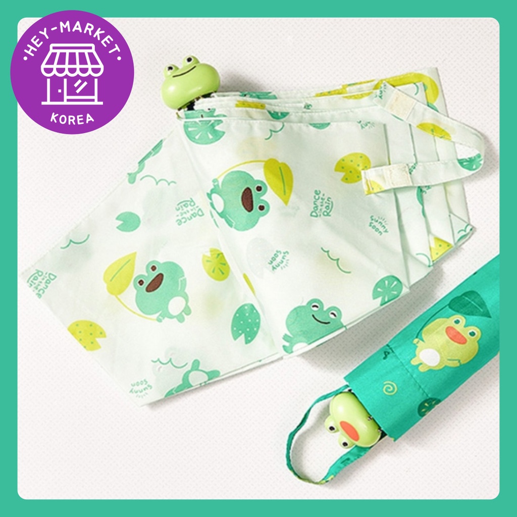 ☂️Daiso Dù Họa Tiết Ếch Cắt Lát Hàn Quốc☂️ Mùa Hè / Xanh Lá / Dễ Thương / Quà Tặng