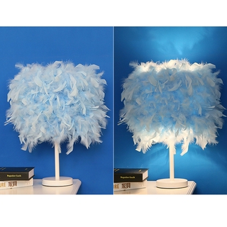 Table lamp / Night light with lovely feathers, 220V, ON / OFF