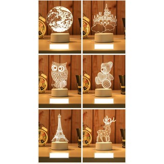 Đèn Ngủ 3D Nhiều Hình
