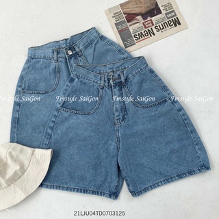 Quần ngố jean nử lửng đai thường (không co giãn) lưng cao ulzzang đi học VM Shop 21LJU04TD0703